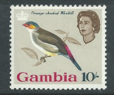 Gambie N° 179 X Série Courante : Oiseaux, 10 S. Etourneau Trace De Charnière Sinon TB - Gambie (...-1964)
