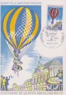 PREMIER JOUR CENTENAIRE DE LA POSTE PAR BALLONS MONTES - Lettres & Documents