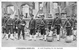 Guerre De CHINE  -  Japonnais  -  At Work Completing The Wire Barricade  -  ¤¤ - China