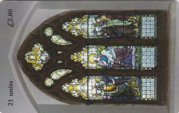 Isle Of Man, MAN 140, Stain Glass Window, Christmas, 2 Scans . - Man (Isle Of)