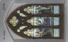 Isle Of Man, MAN 140, Stain Glass Window, Christmas, 2 Scans . - Noel