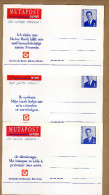 3 Cartes Entier Postal Mutapost Générale De Banque - Adressenänderungen