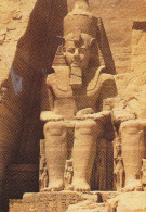 Ph-CPM Abou Simbel (Egypte) Rock Temple Of Ramses II Partial View Of The Gigantic Statues - Temples D'Abou Simbel