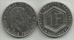 France 1 Franc 1988. Charles De Gaulle - Commemorative