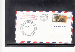 SPACE -   USA -  1972-  APOLLO 17 LAST LUNAR LANDING COVER WITH  APO  POSTMARK  AND RAMSTEIN CACHET - Estados Unidos