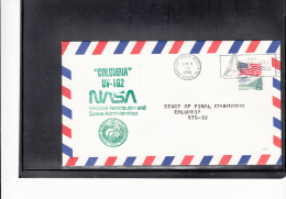 SPACE -   USA - 1990 COLUMBIA OV 102 COVER WITH KENNEDY SPACE CENTRE   POSTMARK - Etats-Unis