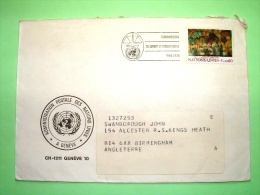 United Nations - Geneva Office 1974 Cover To England - Mural Painting "peace" - International Right Cancel - Balance - Storia Postale