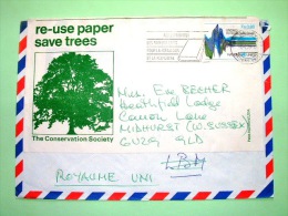 United Nations - Geneva Office 1979 Cover To England - Recycle Paper - Tree - Disaster Relief Coordination - Earthqua... - Storia Postale