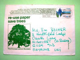 United Nations - Geneva Office 1979 Cover To England - Recycle Paper - Tree - Disaster Relief Coordination - Earthqua... - Storia Postale