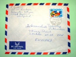 United Nations - Geneva Office 1986 Cover To England - Flags - Briefe U. Dokumente