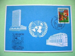 United Nations - Geneva Office 1987 Special Cancel MILANO 87 On Postcard - Children Immunization - Vaccine - Medecine... - Brieven En Documenten