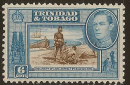 TRINIDAD & TOBAGO 1938 6c KGVI SG 250 UNHM #FN212 - Trinidad & Tobago (...-1961)