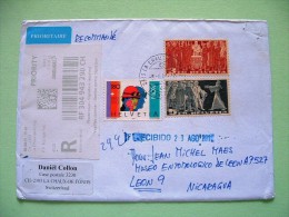 Switzerland 2011 Registered Cover To Nicaragua - Firemen - History - Cartas & Documentos