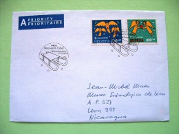 Switzerland 2011 Cover To Nicaragua - Christmas - Angels - Slider Cancel - Lettres & Documents