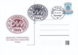 I7351 - Czech Rep. (1999) 160 00 Praha 6: 10 Years Of Service To Scouting CIN (= Newsletter Czech Scouts & Girl Scouts) - Storia Postale