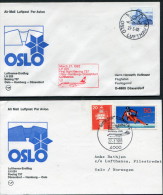 1983 Norway Oslo Germany Dusseldorf Lufthansa First Flight Erstflug (2) - Brieven En Documenten