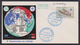 FRANCE  FDC  1959  OTAN + SIGNATURE   Réf  7810 - Non Classés