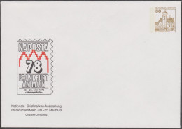 Allemagne 1978. Privatganzsache, Entier Postal Timbré Sur Commande. Naposta'78, Frankfurt Am Main. Exposition Phila - Enveloppes Privées - Neuves