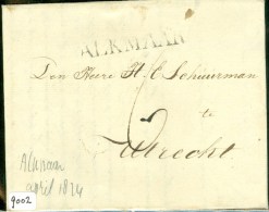 HANDGESCHREVEN BRIEF Uit 1824 DEPARTEMENTSTEMPEL ALKMAAR (9002) - ...-1852 Préphilatélie