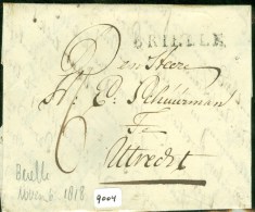 HANDGESCHREVEN BRIEF Uit 1818 DEPARTEMENTSTEMPEL BRIELLE (9004) - ...-1852 Prephilately