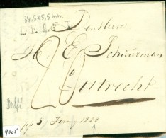 HANDGESCHREVEN BRIEF Uit 1828 DEPARTEMENTSTEMPEL DELFT (9005) - ...-1852 Préphilatélie