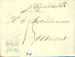 HANDGESCHREVEN BRIEF Uit 1827 DEPARTEMENTSTEMPEL DORDRECHT (9007) - ...-1852 Préphilatélie