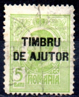 ROMANIA 1915 Postal Tax Stamps - King Carol Overprinted Timbru De Ajutor - 5b. - Green  FU - Officials