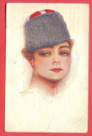 152408 / Artist USABAL - WOMAN WITH HAT - PFB 3892/4 WW1 Censorship SOFIA Bulgaria Bulgarie Bulgarien Bulgarije - Usabal