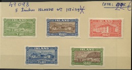 Island  Yv. 115/119 *   Cote 225 E - Unused Stamps