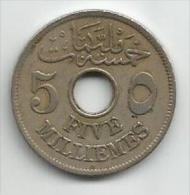 Egypt 5 Milliemes 1917. - Egipto