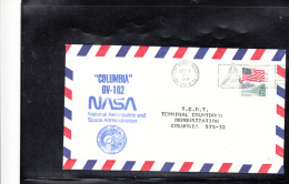 SPACE -   USA - 1989 -  COLUMBIA OV  102  COVER   WITH  KENNEDY SPACE CENTRE   POSTMARK - Etats-Unis