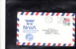 SPACE -   USA - 1989 -  COLUMBIA OV  102  COVER   WITH  KENNEDY SPACE CENTRE   POSTMARK - Estados Unidos