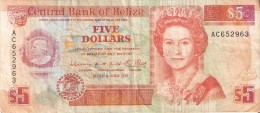 BILLETE DE BELIZE DE 5 DOLLARS  DEL AÑO 1991   (BANKNOTE) - Belize