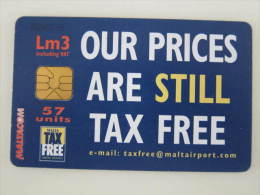 Malta Chip Phonecard,Malta Tax Free,used - Malte