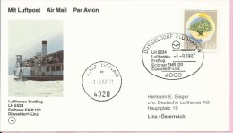 Airmail / Lufthansa LH 5534, Dusseldorf - Linz, 1.9.1987. - Sonstige & Ohne Zuordnung