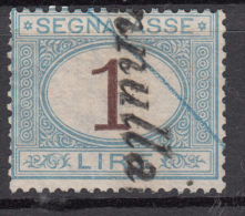 Regno D'Italia - 1870 Segnatasse (usato) 1 Lira Azzurro Chiaro E Bruno Sass. 11 - Taxe