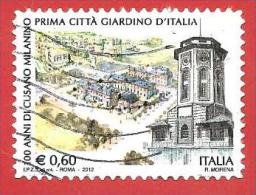 ITALIA REPUBBLICA USATO - 2012 - 100º Anniversario Della Città Di Cusano Milanino - € 0,60 - S. 3347 - 2011-20: Oblitérés