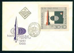 FDC 1715 Bulgaria 1966 /21, Russians Space Exploratins S/S -  Weltraumkapsel; Weltraum Mit Erde Und Mond - FDC