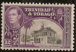 TRINIDAD & TOBAGO 1938 12c KGVI SG 252 UNHM #FN572 - Trinidad & Tobago (...-1961)