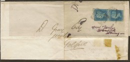 GREAT BRITAIN 1852 2d Blue Pair On Cover SG 13 #CR - Brieven En Documenten