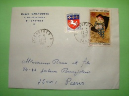 France 1977 Cover To Paris - Picasso Arlequin Painting Europa CEPT - Arms Saint-Lo Unicorn - Lettres & Documents