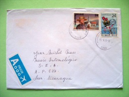 Belgium 2011 Cover To Nicaragua - Church - Youth Flowers - Storia Postale