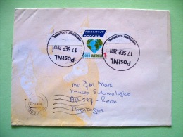 Holland 2011 Cover To Nicaragua - World Map - Heart - Cover Is Not Dirty, It's Printed Like This - Covers & Documents