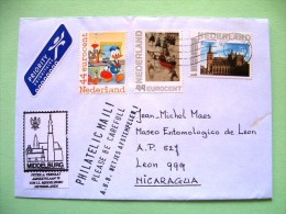 Holland 2012 Cover To Nicaragua - Comics Donald Duck Disney - Church - Painting - Lettres & Documents