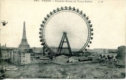 N°39447 -cpa Paris -grande Roue Et Tour Eiffel- - Tour Eiffel