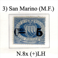 San-Marino-(M.F.)-0003 - 1892 - Sassone: N.8x (+) LH - Varietà: Cifra "5" Molto Grossa. - Neufs