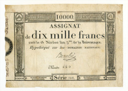 *Rare* Assignat  "Dix Mille Francs"  18 Nîvose An 3  TB+/TTB - Assignate