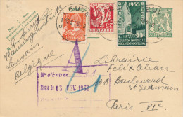 850/22 - Entier Postal Petit Sceau + TP Expo Et Cérès/Mercure LEUVEN 1936 Vers PARIS - Cartoline 1909-1934