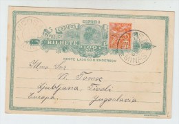 Brazil/Yugoslavia UPRATED POSTAL CARD 1927 - Storia Postale