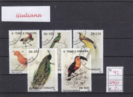 Sao Tomè E Principe 1992 - Yt 1099/03  Used   Uccelli-Pavoni - Pfauen